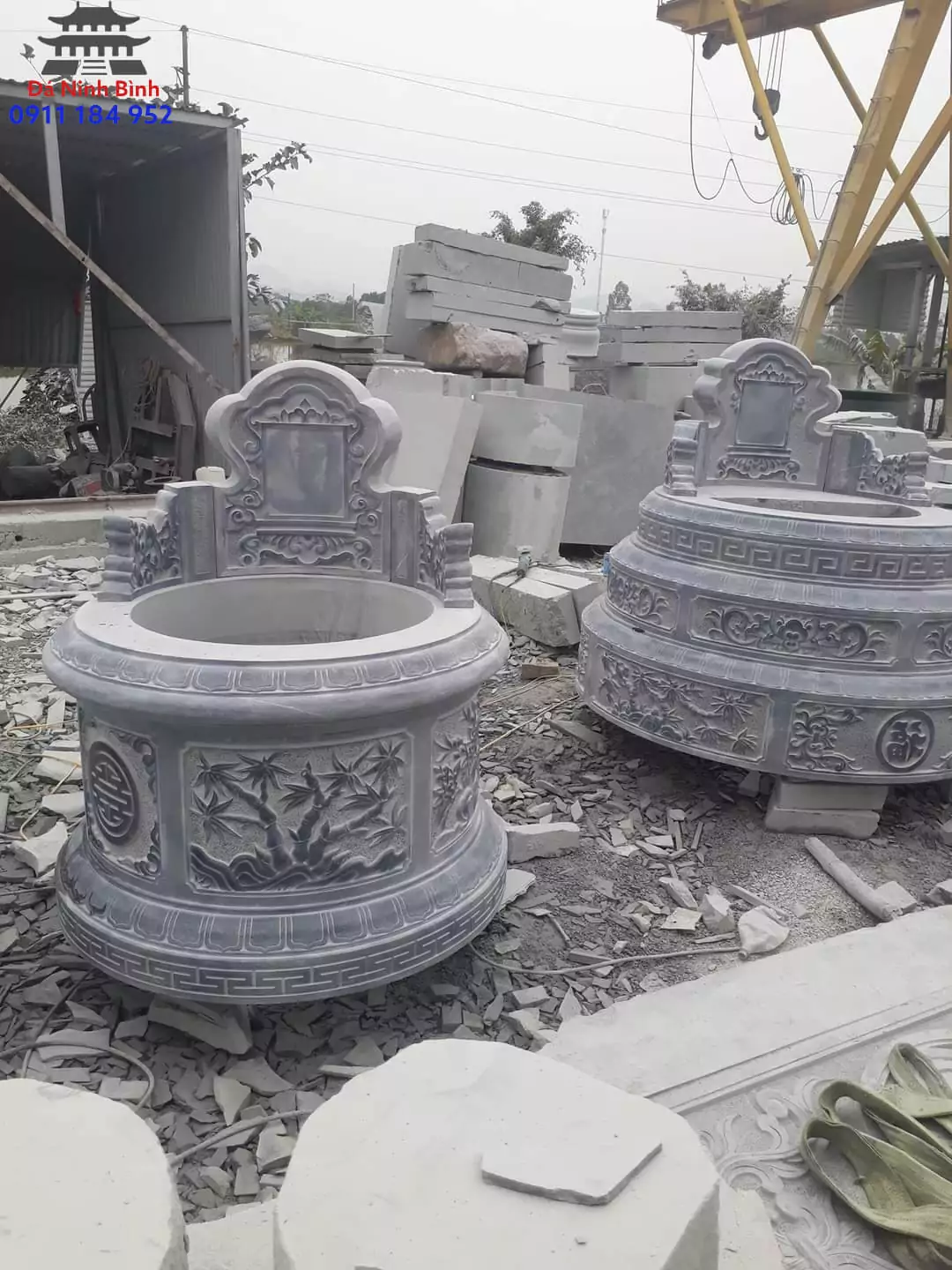 Mộ Tròn Đá Nguyên Khối Ø115–147 cm – Kích Thước Phong Thủy 1 mo da tron 17