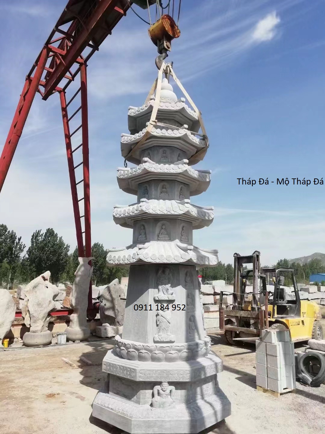 Mộ Tháp Đá Phật Giáo 3 Tầng – Đá Tự Nhiên Nguyên Khối 9 tháp đá , mộ tháp đá , tháp đá thờ tro cốt, tháp đá phật giáo , mộ tháp