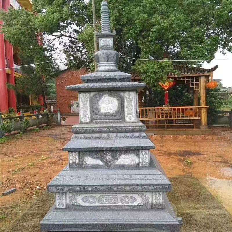 Mộ Tháp Đá Phật Giáo 3 Tầng – Đá Tự Nhiên Nguyên Khối 5 tháp đá , mộ tháp đá , tháp đá thờ tro cốt, tháp đá phật giáo , mộ tháp