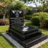 Mộ đá nguyên khối granite Campuchia kích thước 127x81x70 cm, 3 cấp mài bóng